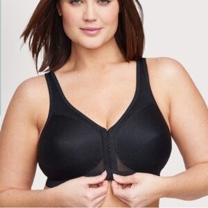 Glamorise front tie magic lift Black Full Coverage Bra